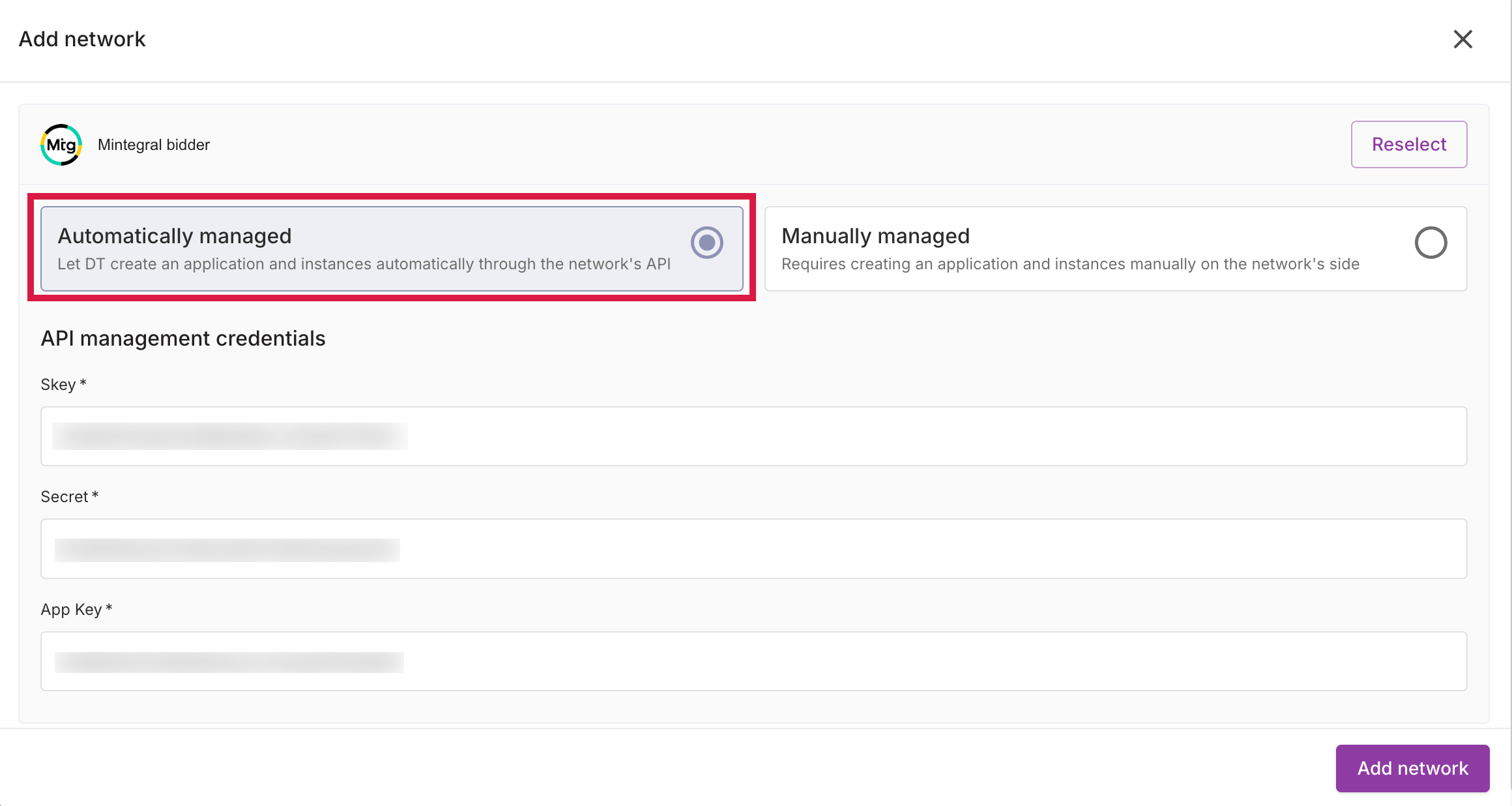 Mintegral parameter for Automatic Bidding Management in FairBid